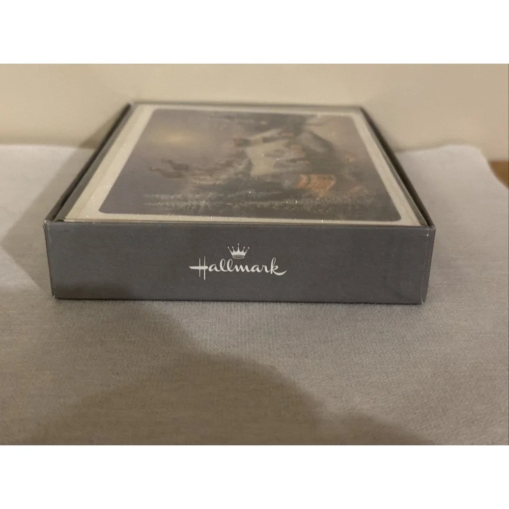 Hallmark THOMAS KINKADE Christmas Cards/Self-Sealing Envelopes - Box of 16 NEW
